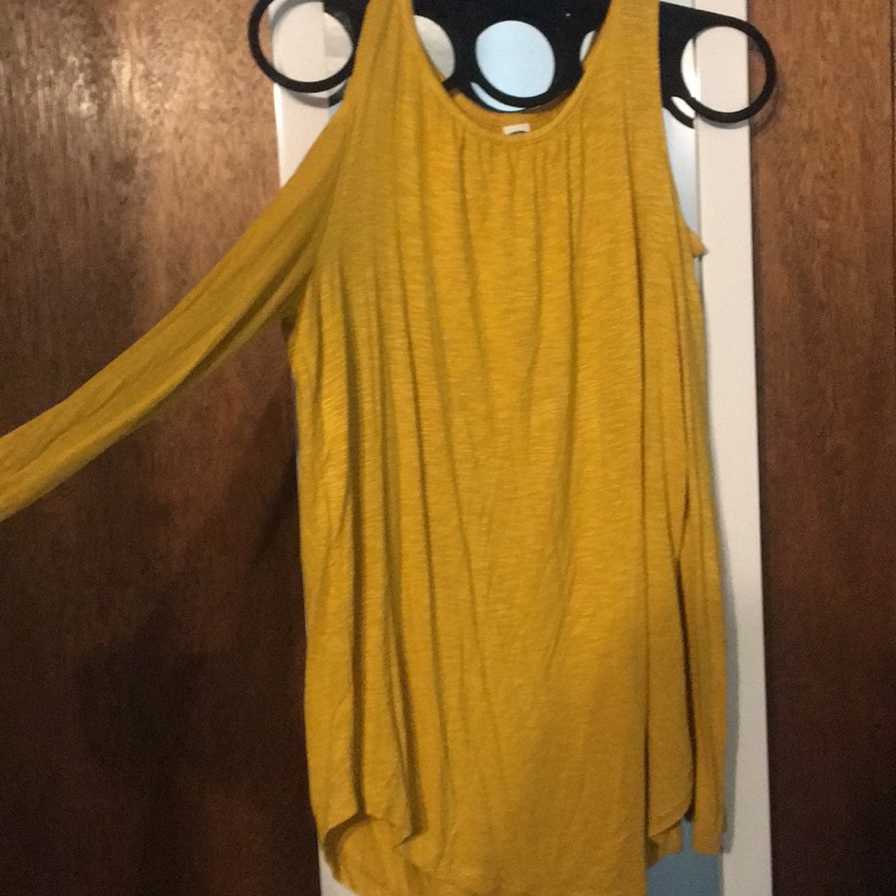 Yellow Old Navy Cold Shoulder Top